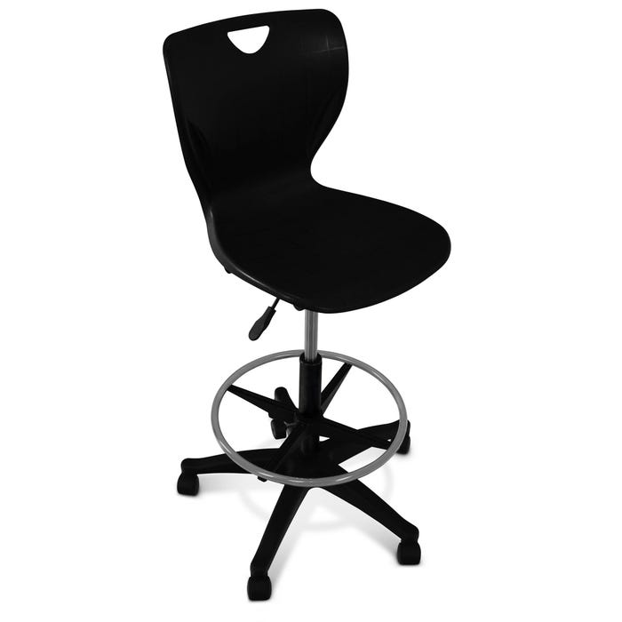 Classroom Select Contemporary Pneumatic Lift Stool with Adjustable Foot Ring