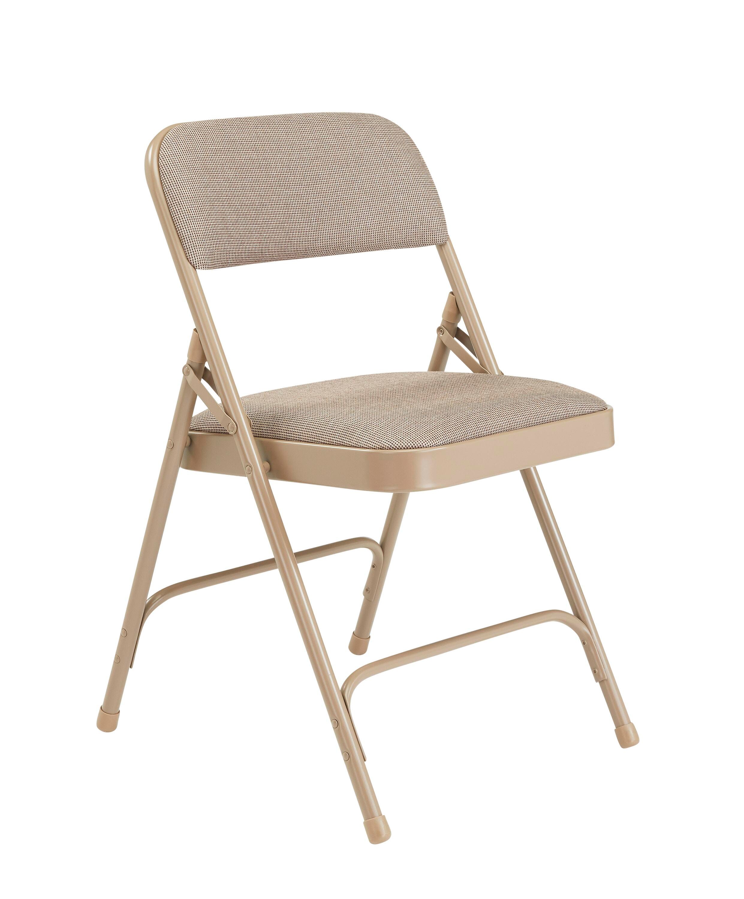 National Public Seating 2200 Premium Upholstered Folding Chair, Café Beige, Set of 4, Item Number 2051317
