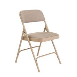 National Public Seating 2200 Premium Upholstered Folding Chair, Café Beige, Set of 4, Item Number 2051317