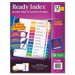Index Dividers, Item Number 1085409