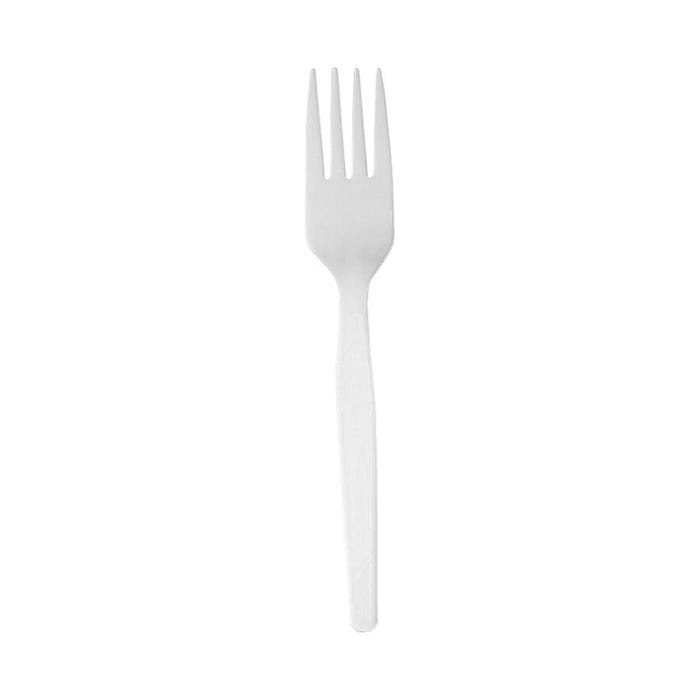 Dixie Foods Durable Mediumweight Shatter Resistant Fork, Plastic, White, Pack of 1000