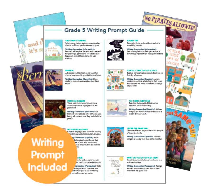 Achieve It! Read-Aloud Books with Writing Connector Prompts, Grade 5, Set of 11, Item Number 2096646