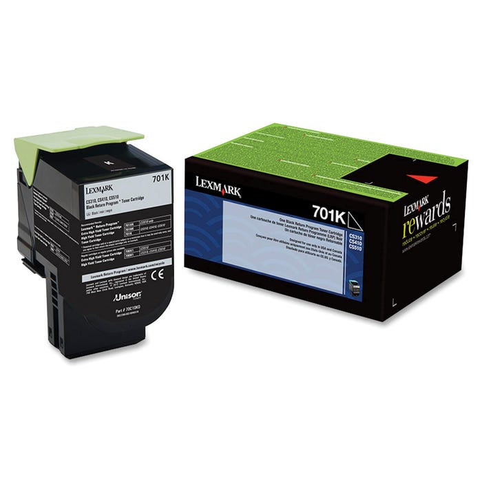Lexmark Ink Toner Cartridge, 70C10K0, Black