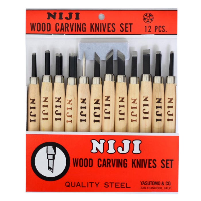 Niji Yasutomo Wood and Linoleum Cutting Set, Set of 12