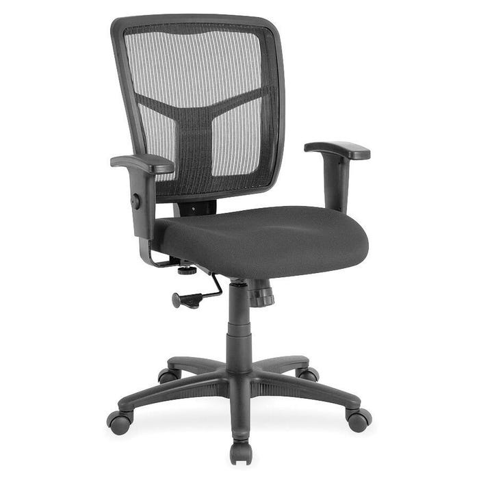 Lorell Managerial Mesh Mid-back Chair, 25-1/4 x 23-1/2 x 40-1/2 in, Black