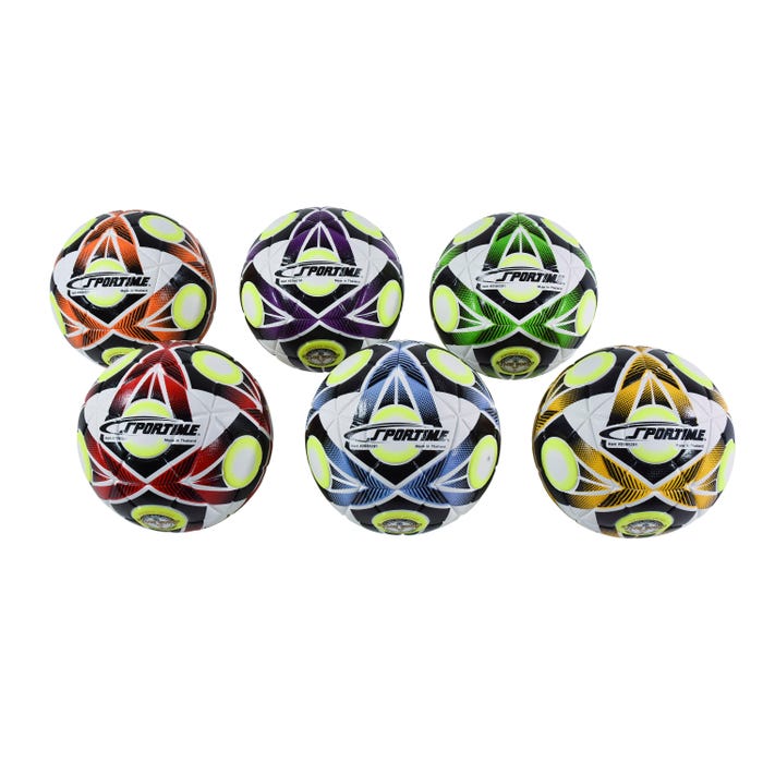 Sportime CPT Soccer Balls, Size 5, Assorted Colors, Set of 6