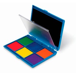 Learning Resources Washable Stamp Pad with Separator, 5 x 6-1/2 Inches, Assorted Color 078-1360