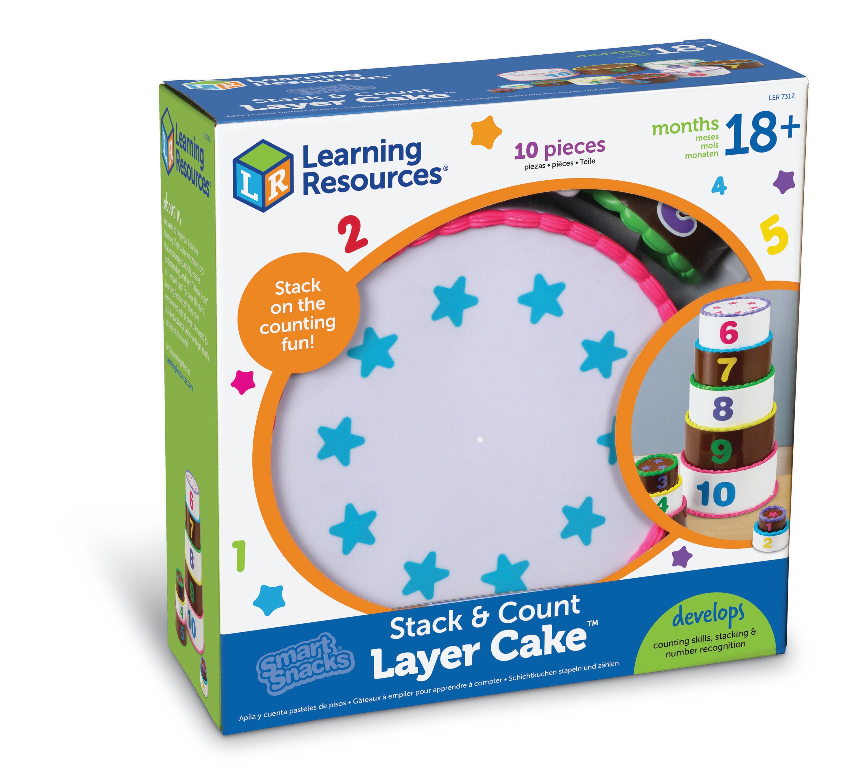 Learning Resources Smart Snacks Stack and Count Layer Cake, 10 Pieces 2092429
