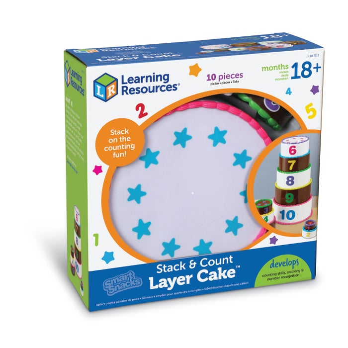 Learning Resources Smart Snacks Stack and Count Layer Cake, 10 Pieces