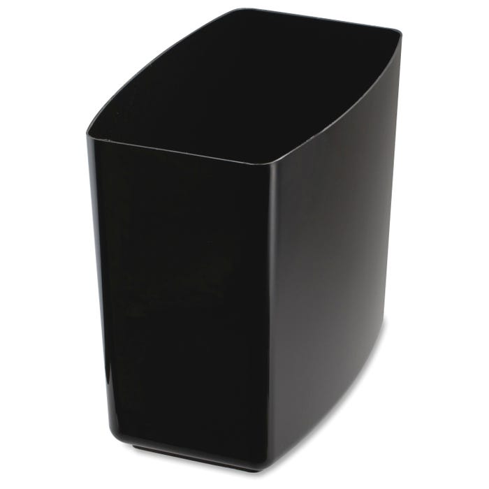 Officemate 2200 Stylish Waste Container, 20 qt, 13-3/4 in W X 8-3/8 in D X 12-1/2 in H, Black