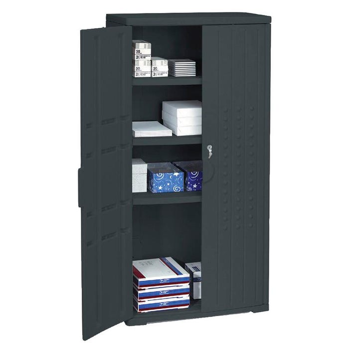 Iceberg Officeworks Storage Cabinet, Black, 33 x 18 x 66 Inches