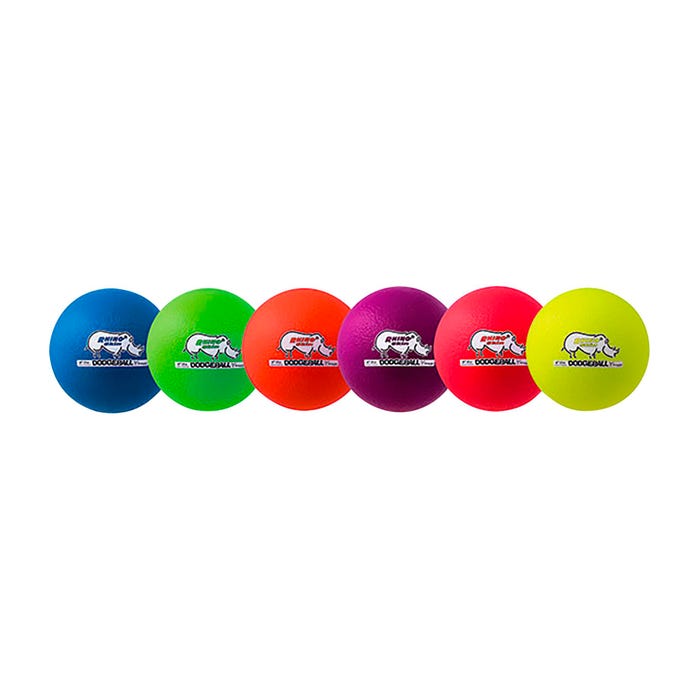 Champion Sports Rhino Skin Dodgeballs, 6-3/10 Inches, Assorted Colors, Set of 6