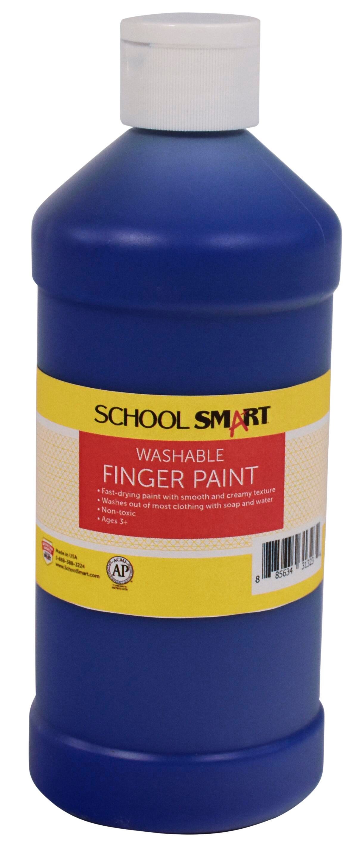 School Smart Washable Finger Paint, Blue, 1 Pint Bottle Item Number 2002424