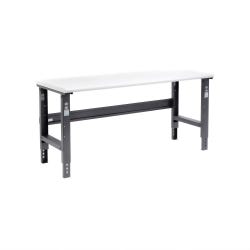 Global Industrial Adjustable Height Workbench C-Channel Leg, Black Frame, Laminate Safety Edge