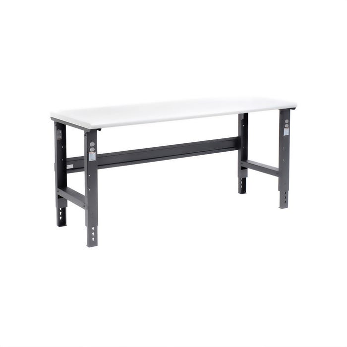 Global Industrial Adjustable Height Workbench C-Channel Leg, Black Frame, Laminate Safety Edge