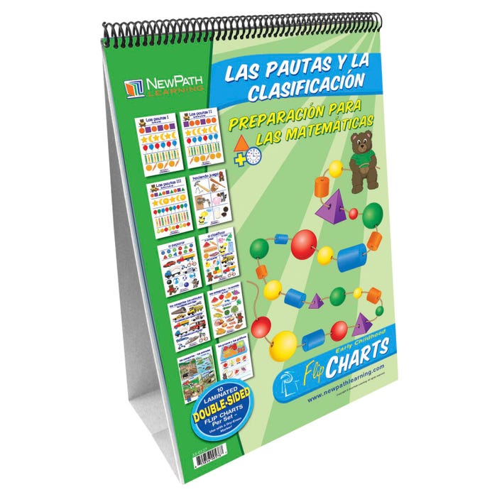 NewPath Learning Spanish Patterns & Sorting Flip Chart Set, Grades PreK to 2