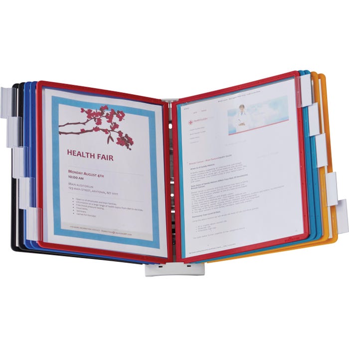 Durable Sherpa 10-Panel Wall Reference System, Assorted Color Panels