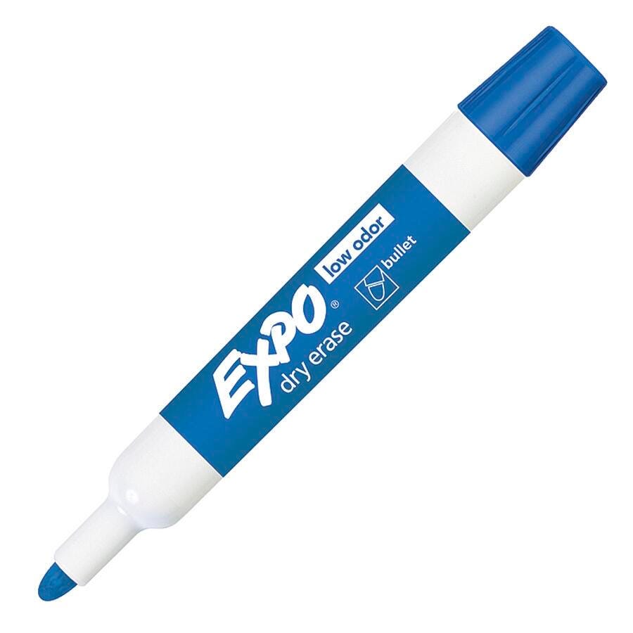 Image for EXPO Low Odor Dry Erase Markers, Bullet Tip, Blue, Pack of 12 from School Specialty