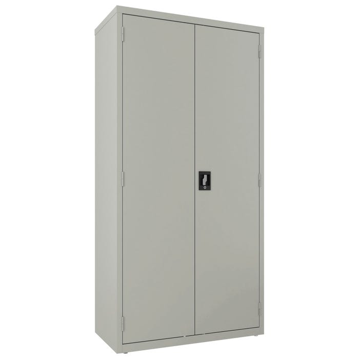 Lorell Wardrobe Cabinet - Wardrobe, Double Door, Lockable, 36 x 18 x 72 Inches, Light Gray