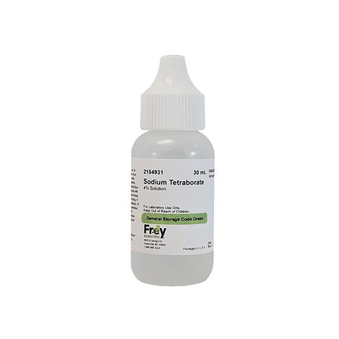 Frey Scientific Sodium Tetraborate, 4% Solution, Lab Grade, 30mL