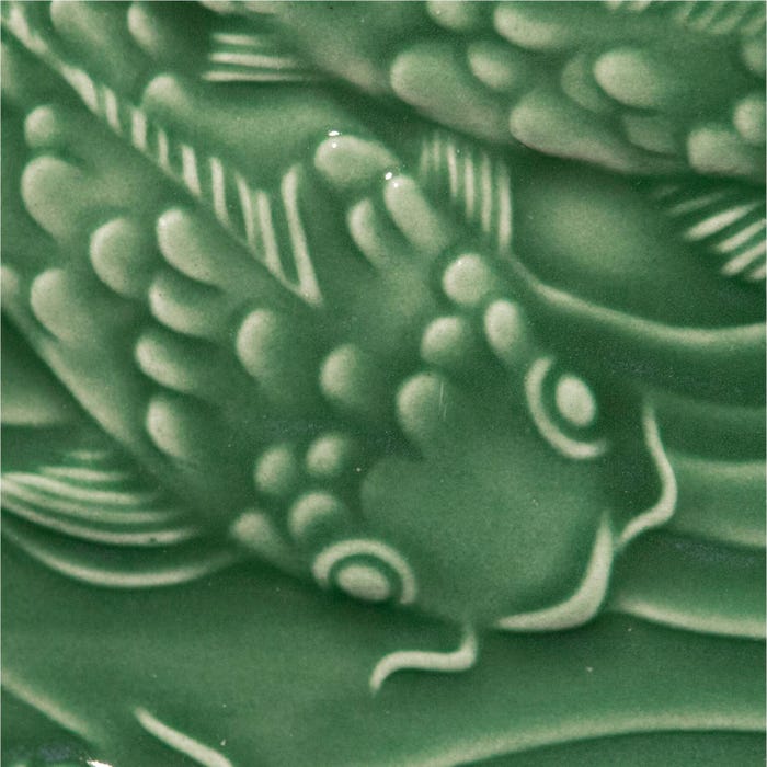 AMACO Low Fire Gloss Glaze, LG-40 Dark Green, Transparent, Pint
