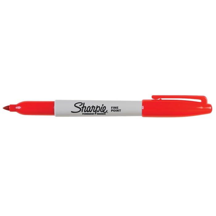 Sharpie Permanent Markers, Fine Point, Red, Pack of 12