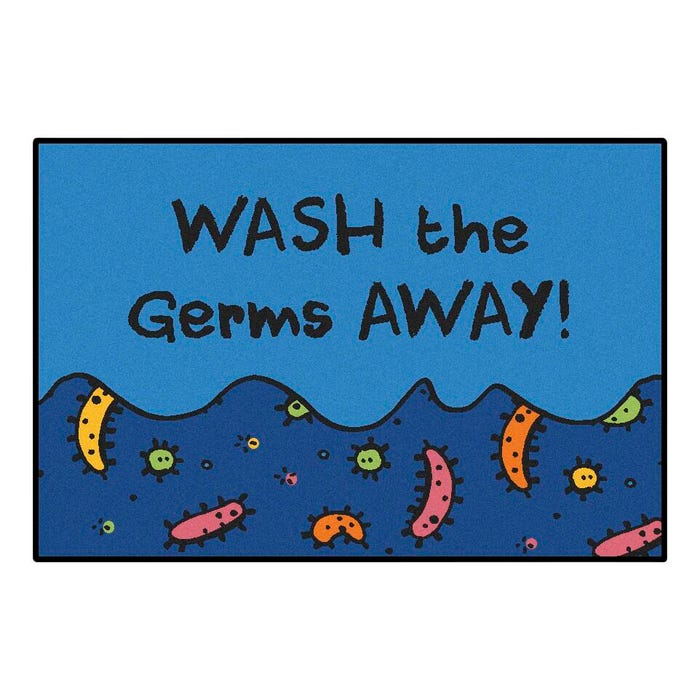 Carpets for Kids KID$ Value Wash the Germs Away Carpet, 3 x 4-1/2 Feet, Rectangle, Multicolored