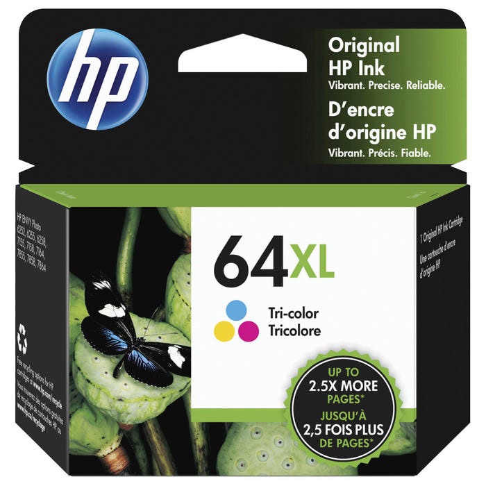 HP 64XL Ink Cartridge, N9J91AN, Tri-Color