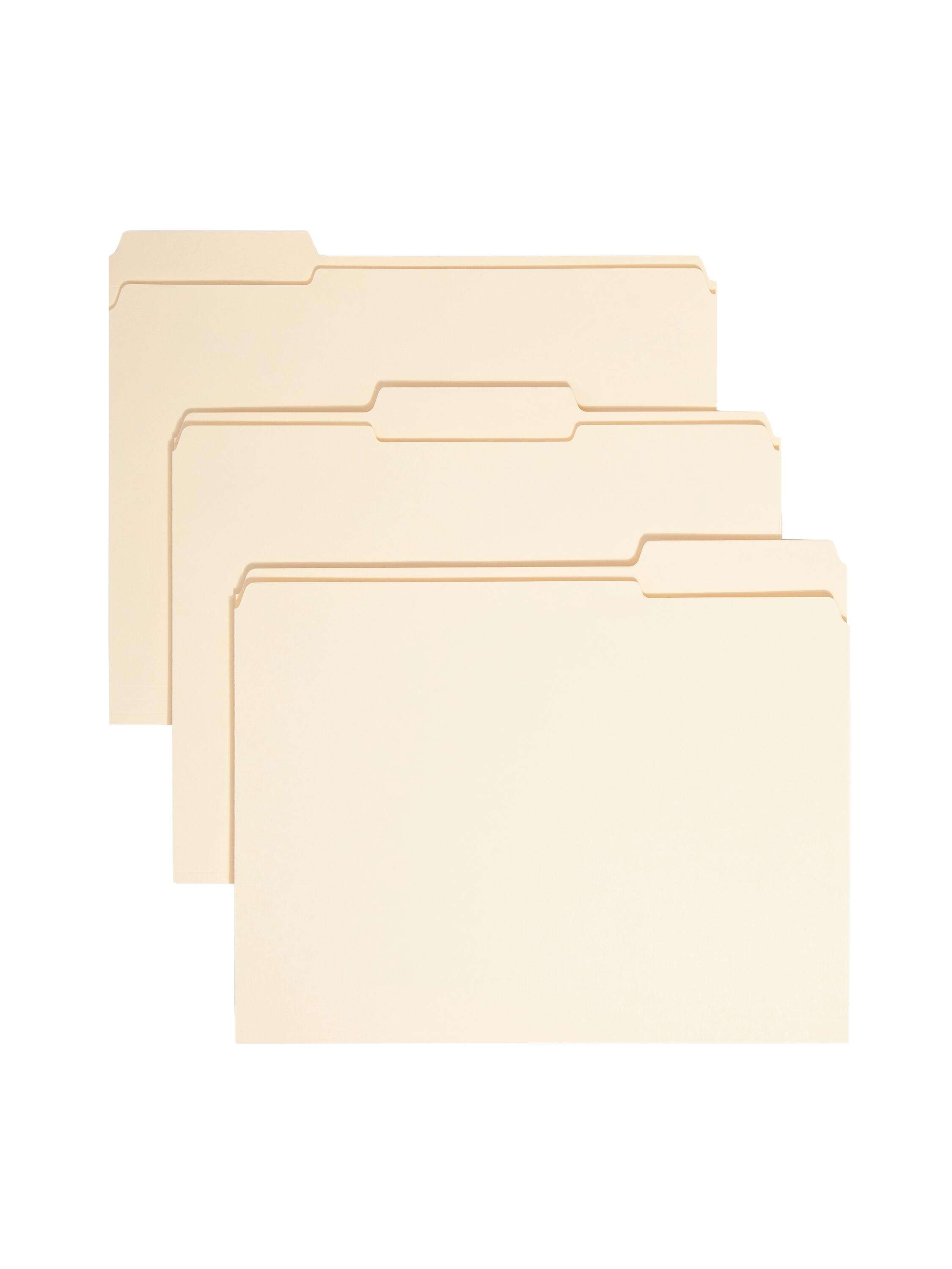 Smead File Folders, Letter Size, 1/3 Cut Tab, 3/4 Inch Expansion, Manila, Pack of 100