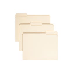 Smead File Folders, Letter Size, 1/3 Cut Tab, 3/4 Inch Expansion, Manila, Pack of 100