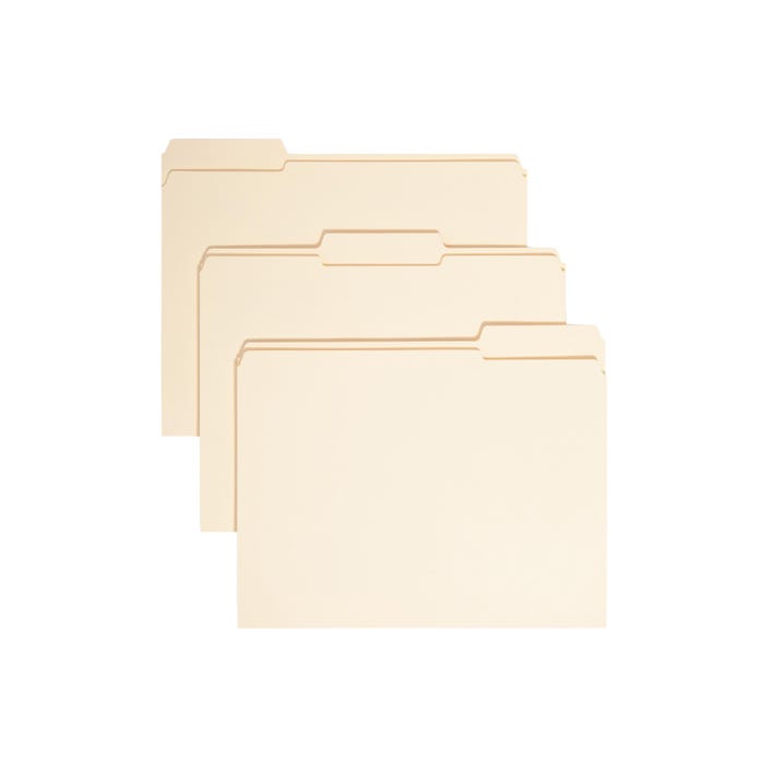 Smead File Folders, Letter Size, 1/3 Cut Tab, 3/4 Inch Expansion, Manila, Pack of 100