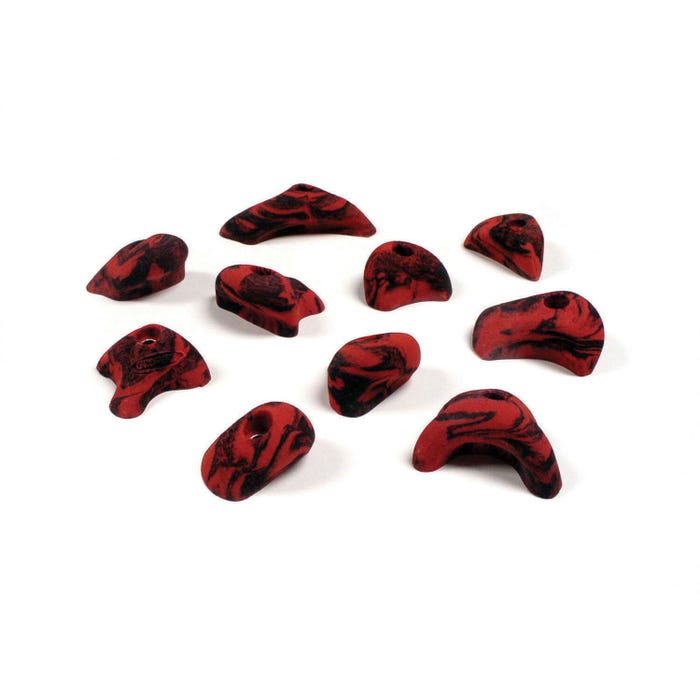 Everlast Groperz Advanced Hand Holds, Set of 10, Red/Black