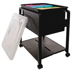 Advantus Folding Mobile Filing Cart, 14-1/2 x 13-1/2 x 18-1/2 Inches, Clear/Black