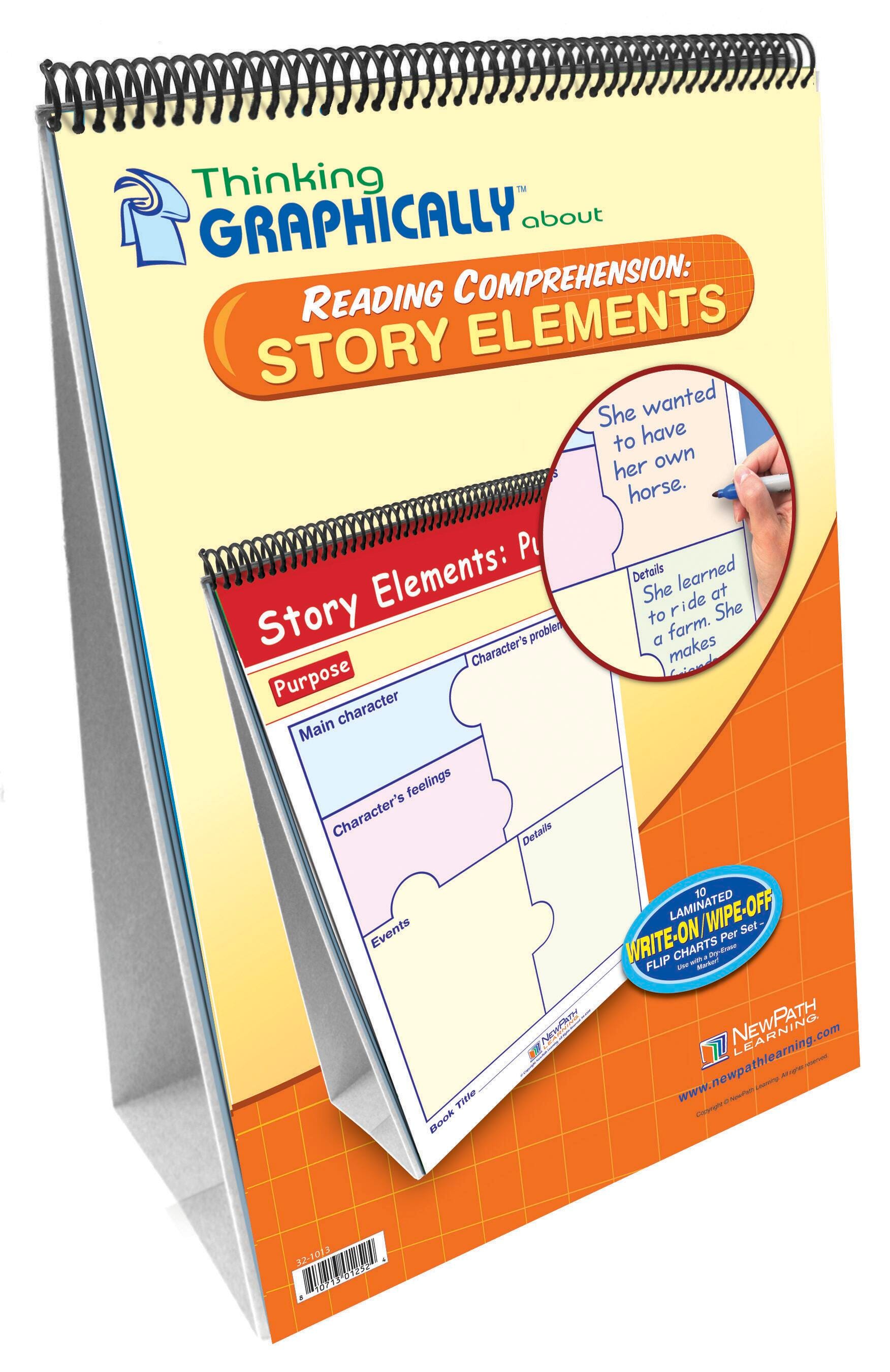 Image for NewPath Learning Thinking Graphically About Reading - Story Elements Flip Chart Set, Grades 1 to 8 from School Specialty