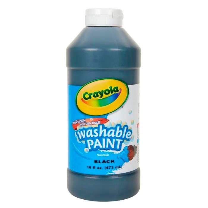 Crayola Washable Paint, 1 Pint Bottle, Black