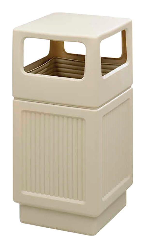 Safco Recessed Panel Series Side Opening, 38 Gallon Capacity, 13 x 6 Inch Opening, Tan 2027779