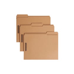 Smead Fastener File Folders with 2 Fasteners, Letter Size, Reinforced 1/3 Cut Tabs, Kraft, Pack of 50