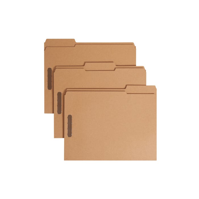 Smead Fastener File Folders with 2 Fasteners, Letter Size, Reinforced 1/3 Cut Tabs, Kraft, Pack of 50
