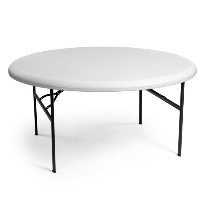Iceberg Indestructible Classic Folding Table, Round, Gray Frame