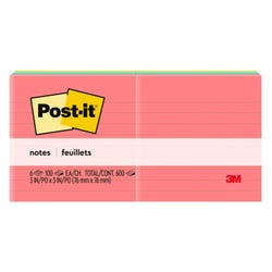 Post-it Notes, 3 x 3 Inches, Poptimistic, Lined 6 Pads per Pack, Item Number 2104174