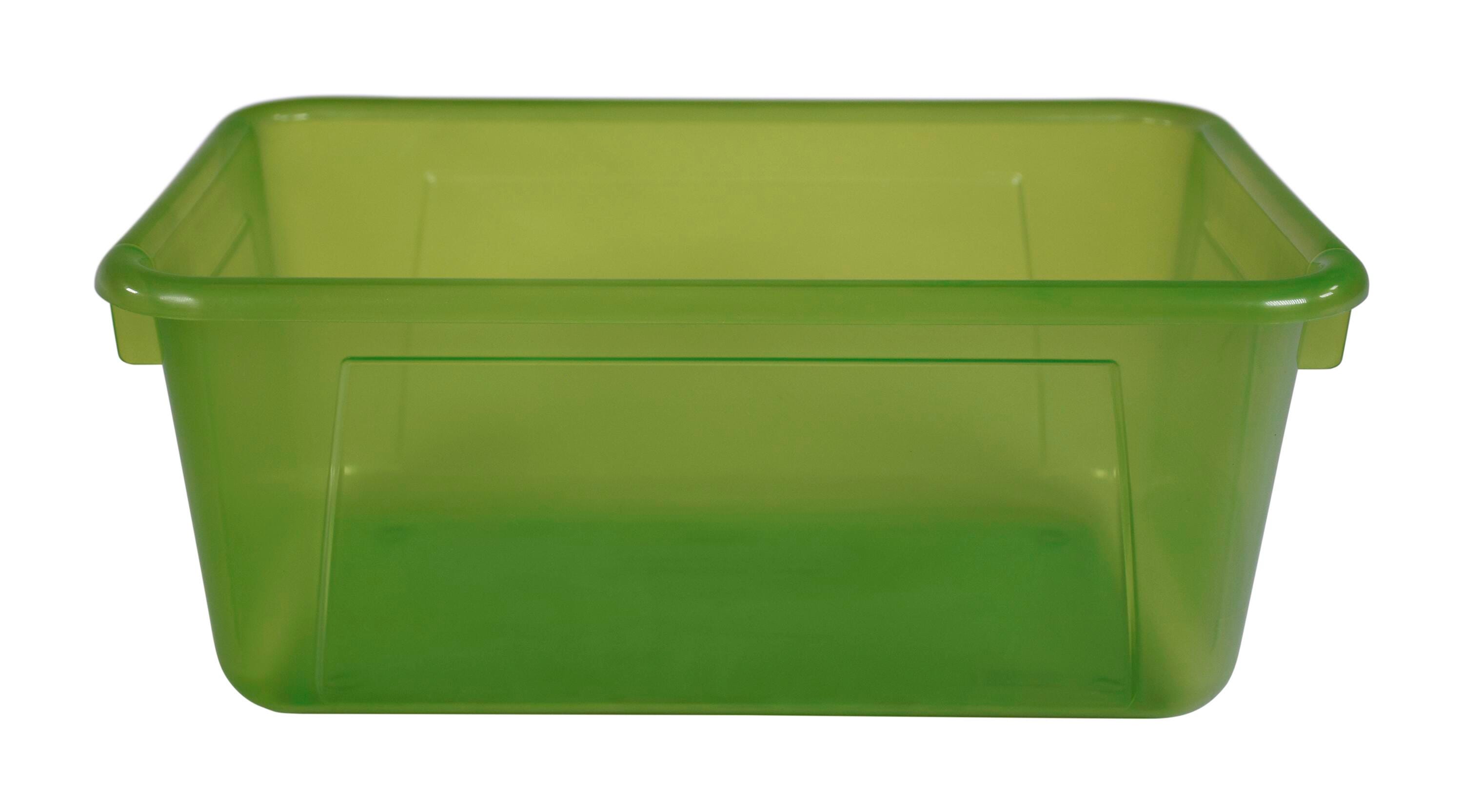 School Smart Translucent Storage Bin, 7-7/8 x 12-1/4 x 5-3/8 Inches, Green 2005889