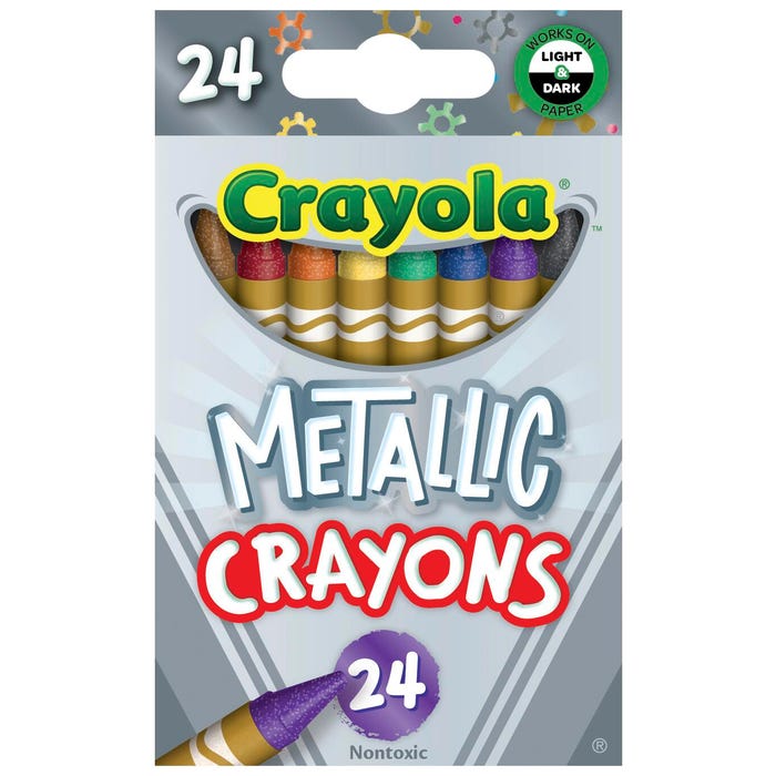 Crayola Metallic Crayons, Assorted Colors, Set of 24