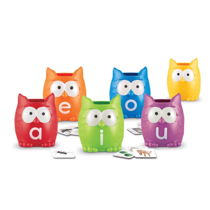Learning Resources Vowel Owls Sorting, Set of 6
