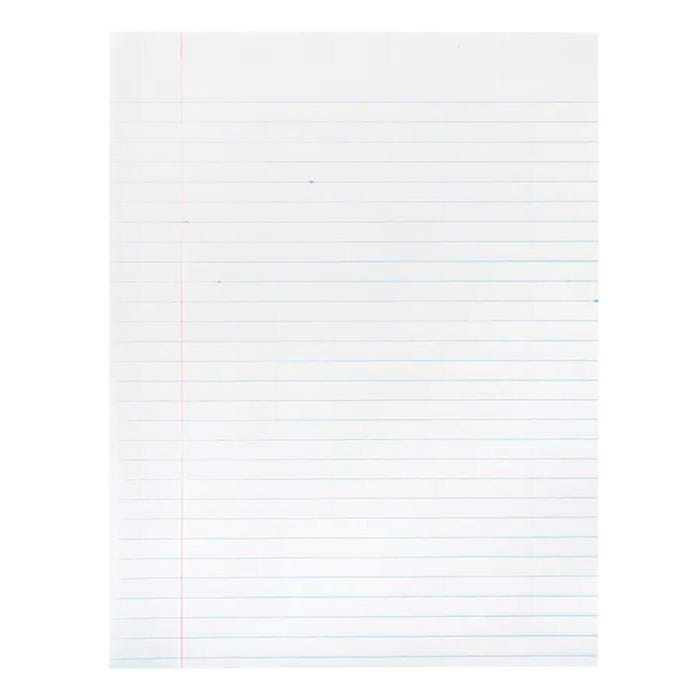 School Smart Composition Paper, Red Margin, 8-1/2 x 11 Inches, White, 500 Sheets