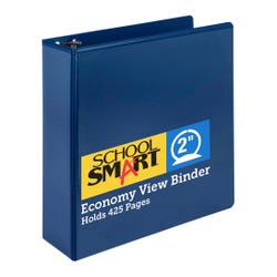 Image for School Smart Round Ring View Binder, Polypropylene, 2 Inches, Blue from School Specialty