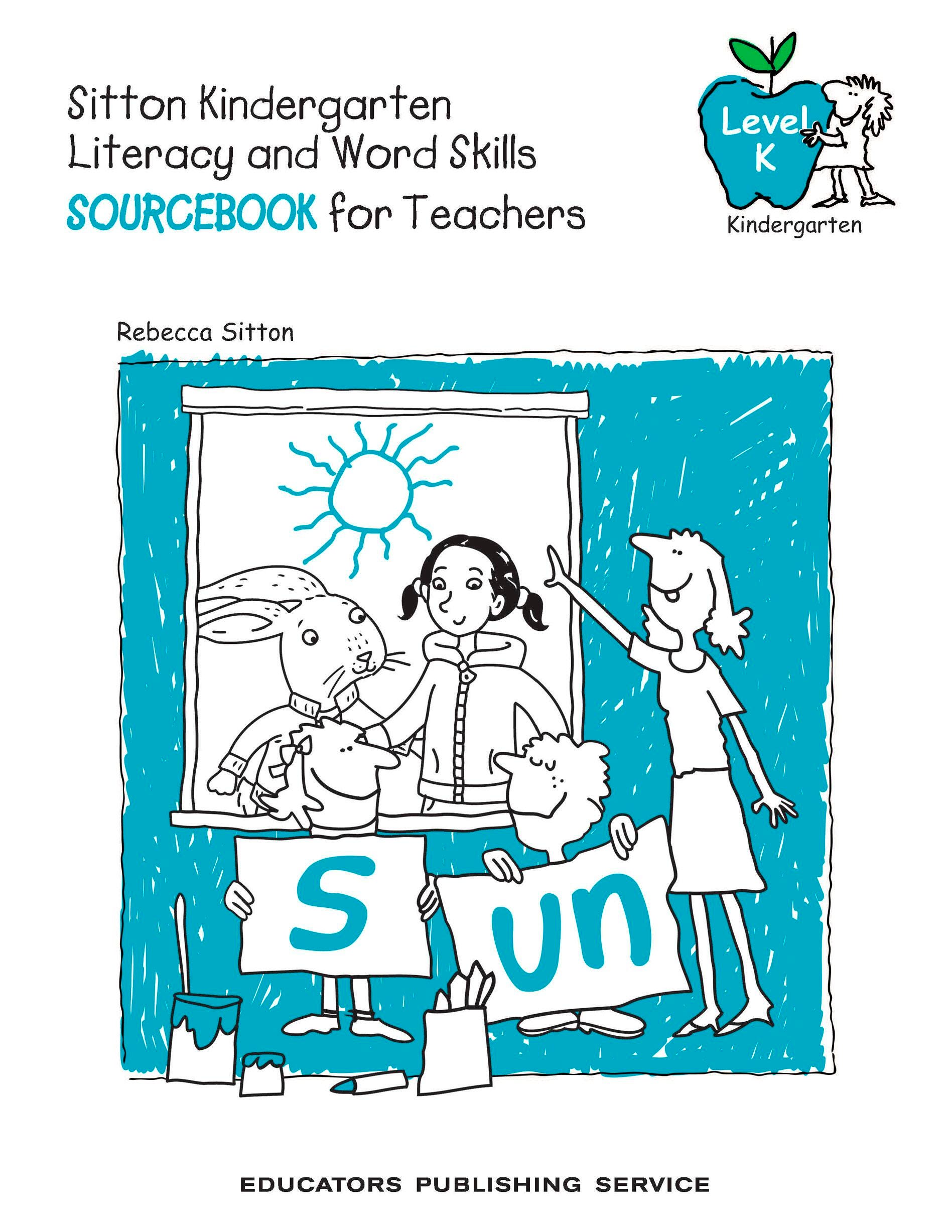 Image for Sitton Kindergarten Literacy and Word Skills Sourcebook for Teacher, Set of 1 Book and 5 Posters from School Specialty