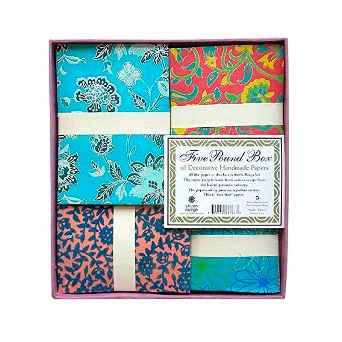 Shizen Design Handmade Decorative Papers, Assorted Colors, 5 lb Box