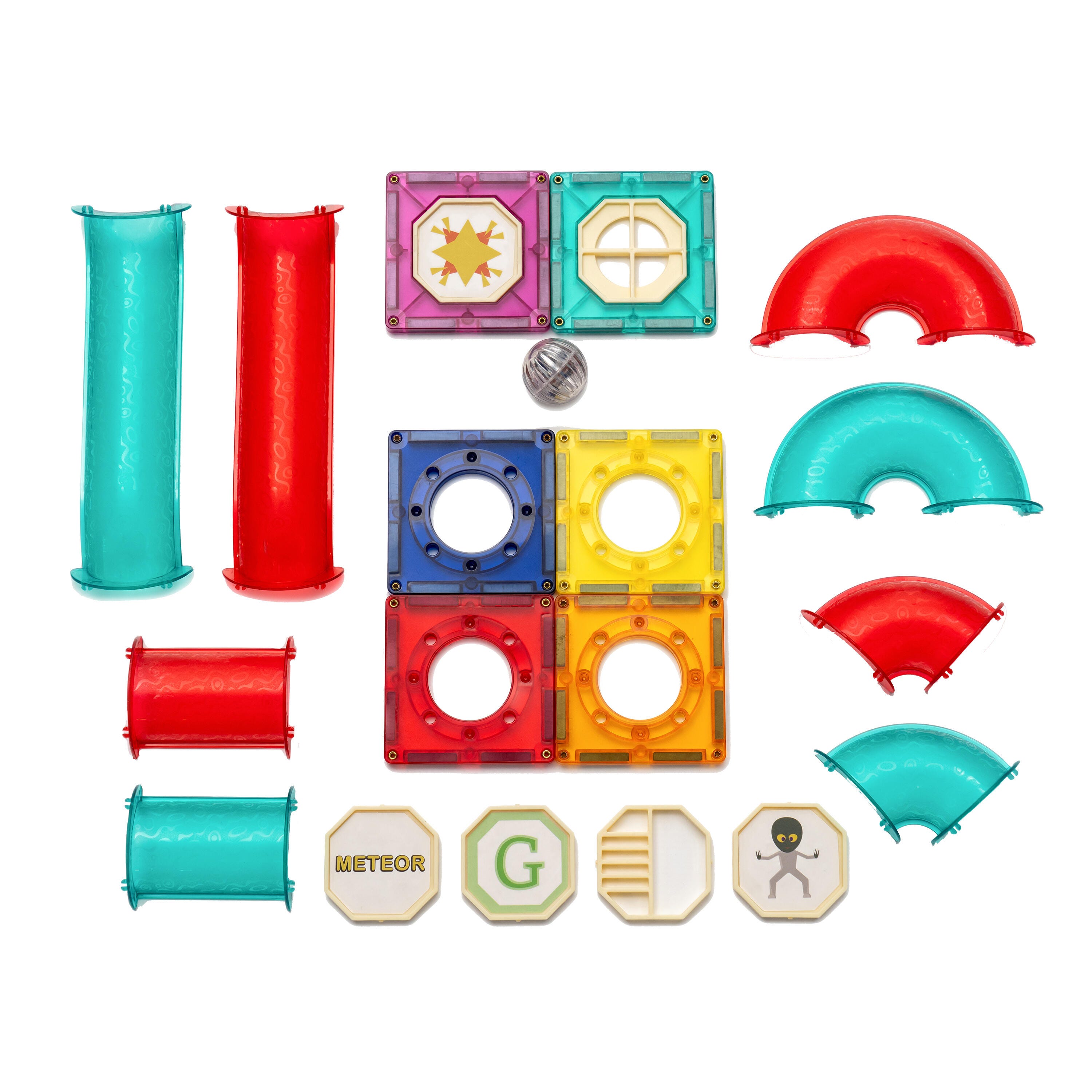 Image for Childcraft Magnetic Tiles Ball Track, Set of 125 from School Specialty