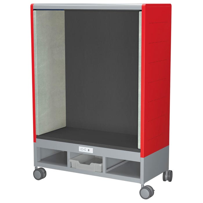 Classroom Select Mini Geode Den with Power and Casters, 1 Color, 41 W x 19-1/4 D x 59-1/2 H Inches