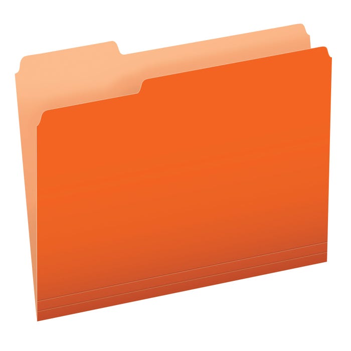Pendaflex Two-Tone File Folder, Letter Size, 1/3 Cut Tabs, Orange, Pack of 100